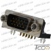 Купить Штекер HDRB-15pin монтажный, угловой, для платы (3-х рядный), Tcom по выгодной цене